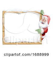 Poster, Art Print Of Santa Claus Sign Christmas Cartoon