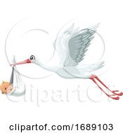 Poster, Art Print Of Stork And Baby