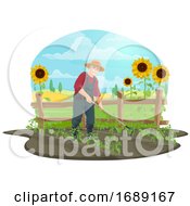 Farmer In A Garden by Vector Tradition SM