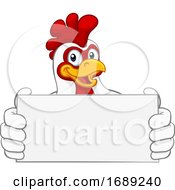 Poster, Art Print Of Chicken Rooster Cockerel Cartoon Character Sign