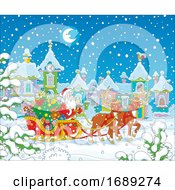 Poster, Art Print Of Santa And His Sleigh In The Snow