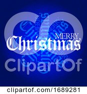 Poster, Art Print Of Christmas Decorative Text On Textured Blue Background