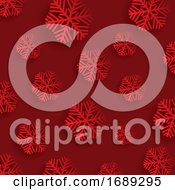 Poster, Art Print Of Christmas Snowflakes On A Red Background