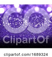 Poster, Art Print Of Christmas Background Of Purple Glitter And Bokeh Lights