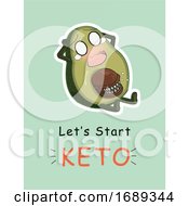 Screaming Avocado And Lets Start Keto Text
