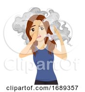 Poster, Art Print Of Teen Girl Passive Smoking Illustration