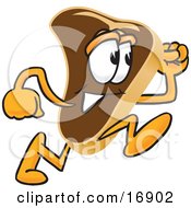 Clipart Picture Of A Meat Beef Steak Mascot Cartoon Character Running
