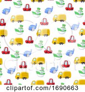 Poster, Art Print Of Seamless Pattern Background Of Transport Toys