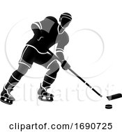 Poster, Art Print Of Ice Hockey Sports Player Silhouette