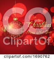 Poster, Art Print Of Christmas Background With Hanging Bauble