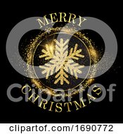 Poster, Art Print Of Glitter Snowflake Christmas Background