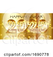 Poster, Art Print Of Happy New Year Background With Decorative Gold Numbers