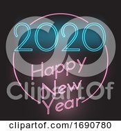 Poster, Art Print Of Happy New Year Neon Style Background