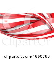 Poster, Art Print Of Canadian Ribbon Flag Background