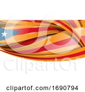 Poster, Art Print Of Catalan Ribbon Flag Background