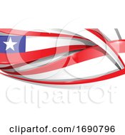 Poster, Art Print Of Chile Ribbon Flag Background