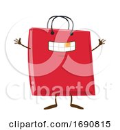 Poster, Art Print Of Cartoon Red Shopping Bag Mascot
