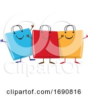 Poster, Art Print Of Cartoon Shopping Bag Mascots