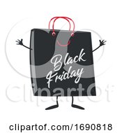 Poster, Art Print Of Cartoon Black Friday Sale Shopping Bag Mascot