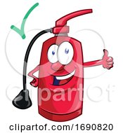 Fire Extinguisher Mascot Holding A Thumb Up