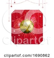 Poster, Art Print Of Christmas Disco Card In Red