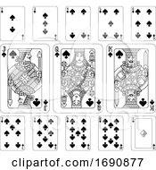 Playing Cards Spades Black And White by AtStockIllustration