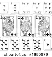 Playing Cards Clubs Black And White by AtStockIllustration