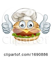 Cartoon Character Burger Food Mascot by AtStockIllustration