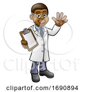 Scientist Or Lab Technician Cartoon Character by AtStockIllustration