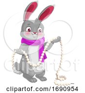Poster, Art Print Of Rabbit With A Garland