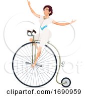 Circus Entertainer Riding A Penny Farthing Bicycle by Vector Tradition SM