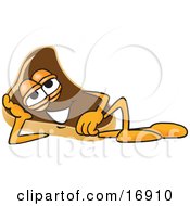 Clipart Picture Of A Meat Beef Steak Mascot Cartoon Character Lying On His Side And Resting His Head On His Hand