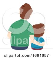 Poster, Art Print Of Kid Boy Man Dad Arm Across Shoulder Back