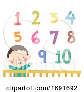 Kid Boy Baby Crib Numbers Illustration