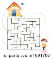 Kid Boy School Maze Puzzle Illustration by BNP Design Studio