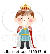 Poster, Art Print Of Kid Boy Medieval King Illustration