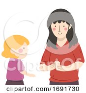 Poster, Art Print Of Kid Mute Talking Teacher How Are You Illustration