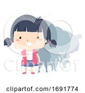 Poster, Art Print Of Kid Girl Adjective First Illustration