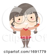Poster, Art Print Of Kid Girl Adjective Clear Illustration