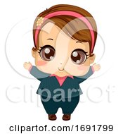 Kid Girl Baby Business Suit Illustration