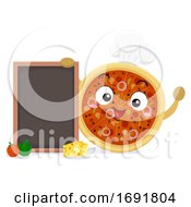 Poster, Art Print Of Mascot Pizza Chef Board Illustration