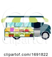 Truck Mobile Market Illustration