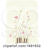 Poster, Art Print Of Piano Plant Design Illustration