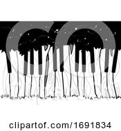 Poster, Art Print Of Piano Trees Woods Illustration