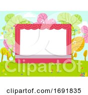 Poster, Art Print Of Outdoor Nature Stage Background Illustration
