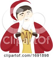 Poster, Art Print Of Man Dad Santa Suit Illustration