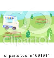 Food Truck Roam Park Illustration