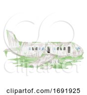 Poster, Art Print Of Abandoned Airplane Illustration