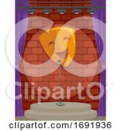 Poster, Art Print Of Comedy Bar Stage Microphone Illustration