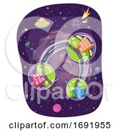 Poster, Art Print Of Space Buildings Outdoors Illustration